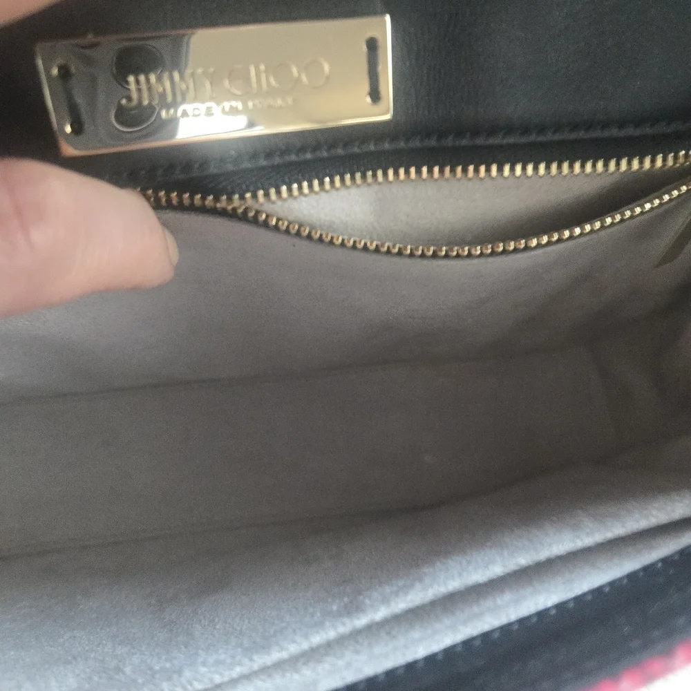 Jimmy Choo Snakeskin Shoulder Bag – Pink & Black EUC